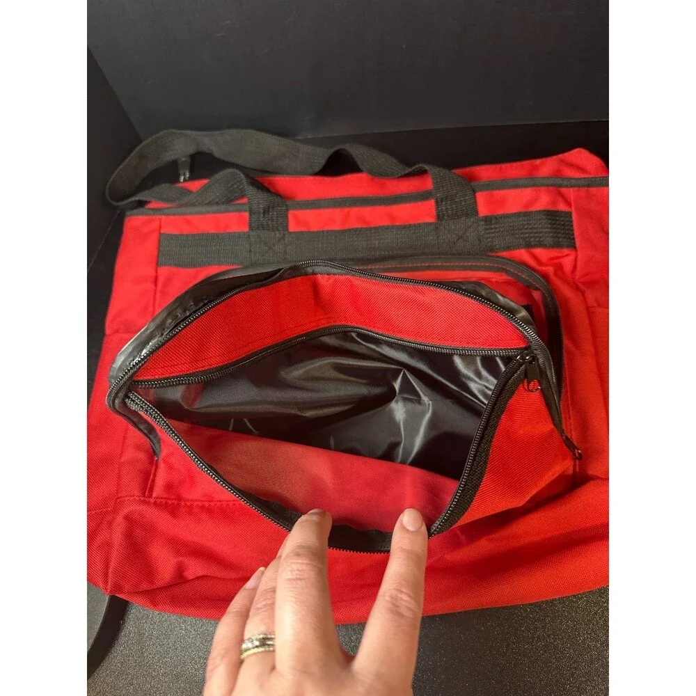 Red‎ & Black Nylon Utility Tote
